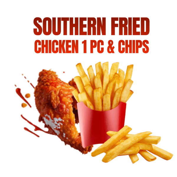 Southern fried chicken 1pc Chicken And Chips